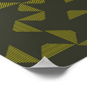 緑、カッコいい、ユニークトレンディー三角形パターン ポスター (角)