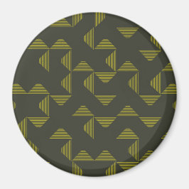 緑、カッコいい、ユニークトレンディー三角形パターン マグネット