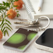 緑， カッコいい,ユニーク,トレンディー，都市花抽象芸術 キーホルダー (正面右)