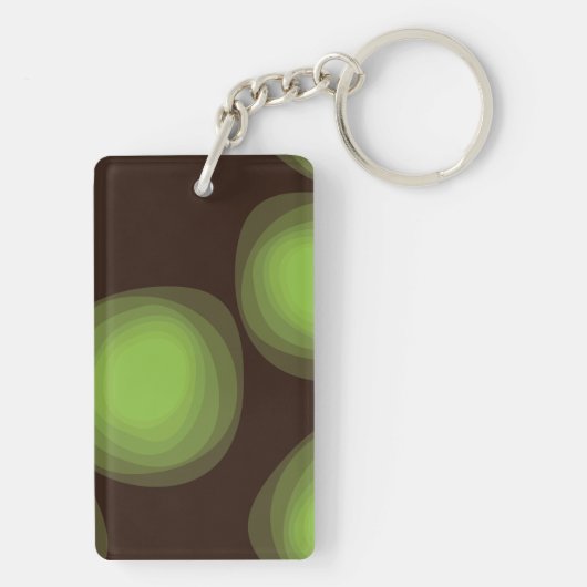 緑， カッコいい,ユニーク,トレンディー，都市花抽象芸術 キーホルダー (裏面)