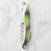 緑， カッコいい,ユニーク,トレンディー，都市花抽象芸術 ソムリエナイフ (正面)