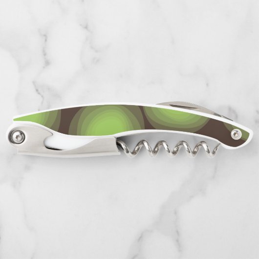 緑， カッコいい,ユニーク,トレンディー，都市花抽象芸術 ソムリエナイフ (正面)