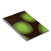 緑， カッコいい,ユニーク,トレンディー，都市花抽象芸術 ノートブック (右側)