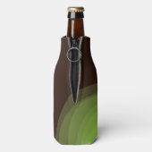 緑， カッコいい,ユニーク,トレンディー，都市花抽象芸術 ボトルクーラー (ボトル裏面)