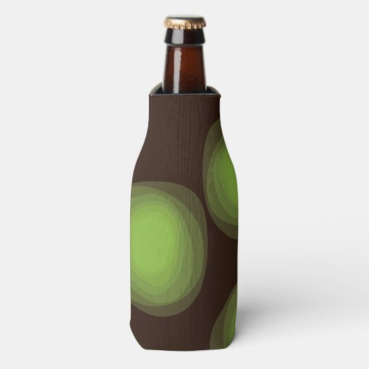 緑， カッコいい,ユニーク,トレンディー，都市花抽象芸術 ボトルクーラー (ボトル正面)