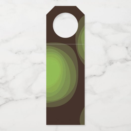 緑， カッコいい,ユニーク,トレンディー，都市花抽象芸術 ボトルネックタグ (正面)