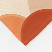 緑、クリーム、オレンジの鱗片状パターン フリースブランケット (角)