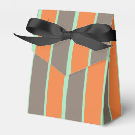緑、グレー、オレンジのストライプパターン フェイバーボックス