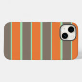 緑、グレー、オレンジのストライプパターン Case-Mate iPhoneケース (裏面 (横))