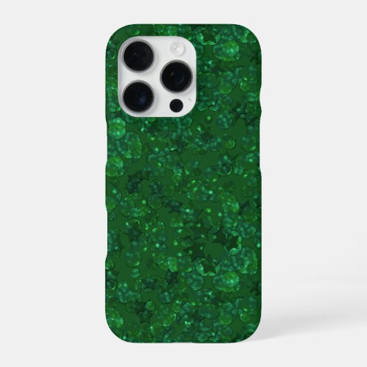 緑、コンフェティ、ラメ iPhoneケース (裏面)