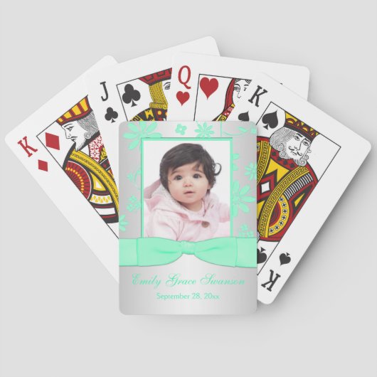 緑、シルバーフローラフォトトランプ トランプ (裏面)