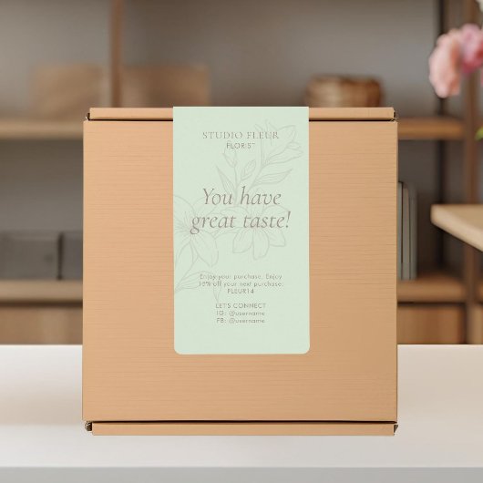 緑| シンプルモダンFlorist出荷ラベル ラベル