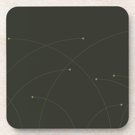緑、シンプル自然エレガント抽象芸術 コースター (正面)