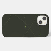緑、シンプル自然エレガント抽象芸術 iPhoneケース (裏面横)
