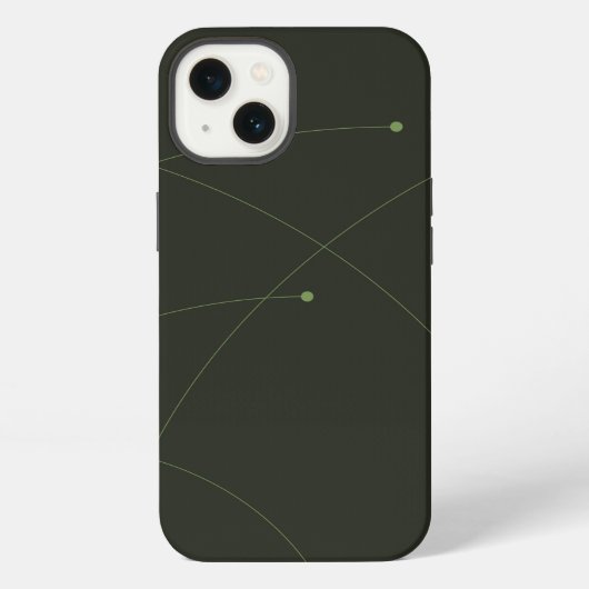 緑、シンプル自然エレガント抽象芸術 iPhoneケース (裏面)