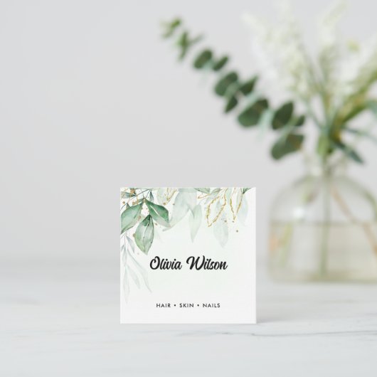 緑 スクエア名刺 (スタンド正面)