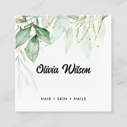 緑 スクエア名刺 (正面)