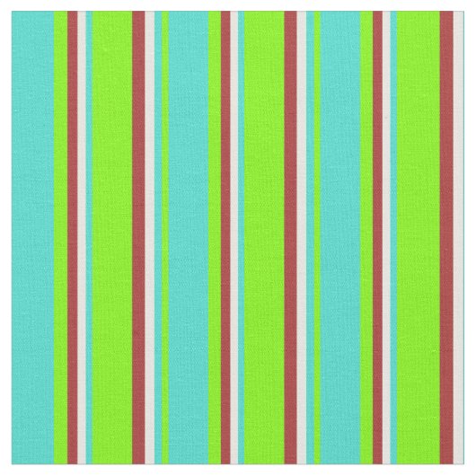 緑、ターコイズ、白、茶色の色の線 ファブリック (クローズアップ)