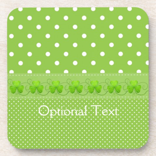 緑、ドット、シャムロック コースター (正面)