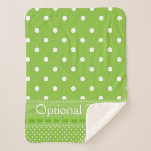 緑、ドット、シャムロック シェルパブランケット (正面)