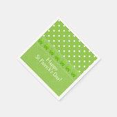 緑、ドット、シャムロック スタンダードカクテルナプキン (角)