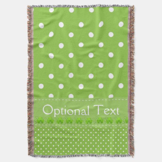 緑、ドット、シャムロック スローブランケット (正面縦)