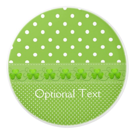 緑、ドット、シャムロック セラミックノブ (正面)