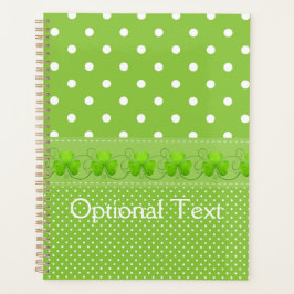 緑、ドット、シャムロック プランナー手帳