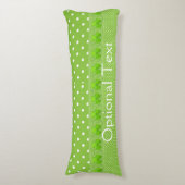 緑、ドット、シャムロック ボディピロー (正面縦)