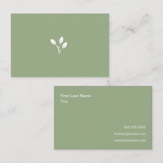緑、ナチュラル、オーガニックオリジナルリーフロゴ、アイコン、 名刺 (正面/裏面)