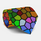 緑、ピンクおよび青いタイのステンドグラス ネクタイ (ロール)