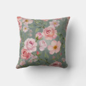 緑(ピンクフローラ) クッション (裏面)