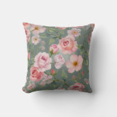 緑(ピンクフローラ) クッション (正面)