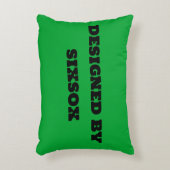 緑(ピンク色の光沢を持つストライプ) アクセントクッション (正面(垂直))