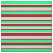 緑、ピンク、および濃い赤の線 ファブリック (見本)