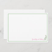 緑、ピンク、白ファーンパーソナライズされた 招待状 (正面/裏面)