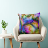緑、ピンク、青、黄、紫の抽象芸術枕 クッション (椅子)