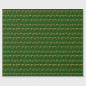 緑、フェイク金ゴールド17番目(17番目)のイベント ラッピングペーパー (フラット)