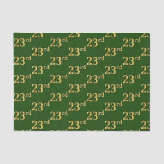 緑、フェイク金ゴールド23番目（23番目）のイベント 薄葉紙 (正面)