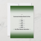 緑、フェイク金ゴールド4th誕生日お祝い+名前 招待状 (裏面)