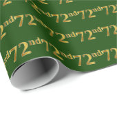 緑、フェイク金ゴールド72番目（72番目）のイベント ラッピングペーパー (ロールコーナー)