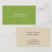 緑(フローラ付き) /リーフ・ビジネス・カード 名刺 (正面/裏面)