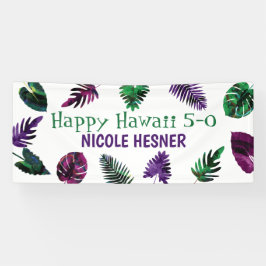 緑、プラムパープル、ベリーピンクハワイ5-0 50th 横断幕