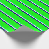 緑、ベージュ、濃い青、ライムの色 ラッピングペーパー (角)