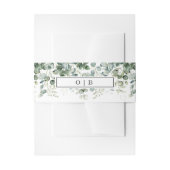 緑 |ホワイトモノグラム結婚ズ 招待状ベリーバンド (正面例)