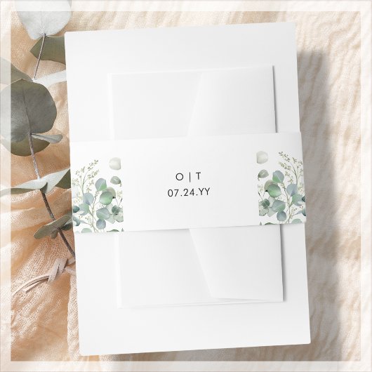 緑 |ホワイトモノグラム結婚ズ 招待状ベリーバンド