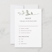 緑 |ボタニカルウォーター色RSVPカード 招待状 (正面)