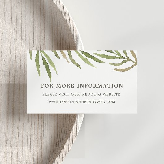 緑 |ボタニカル結婚のWebサイトカード エンクロージャーカード