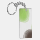 緑、モダンシンプル、花抽象芸術 キーホルダー (正面左)