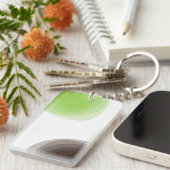 緑、モダンシンプル、花抽象芸術 キーホルダー (正面右)